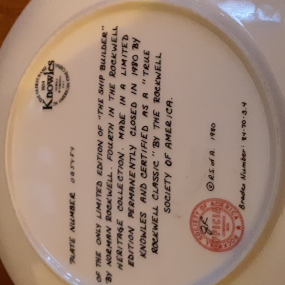 5/$35 Norman Rockwell plate - Picture 2 of 3